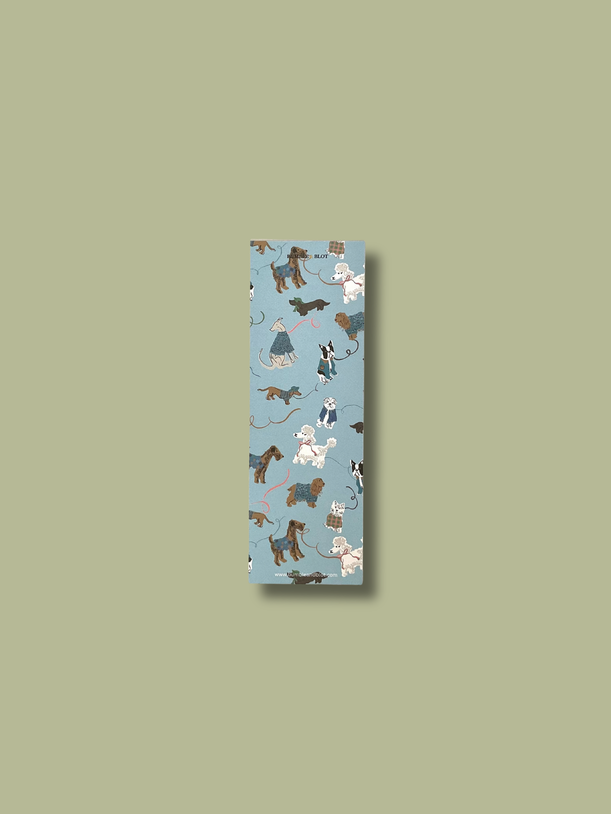 Dog Walks Bookmark - Pale Blue
