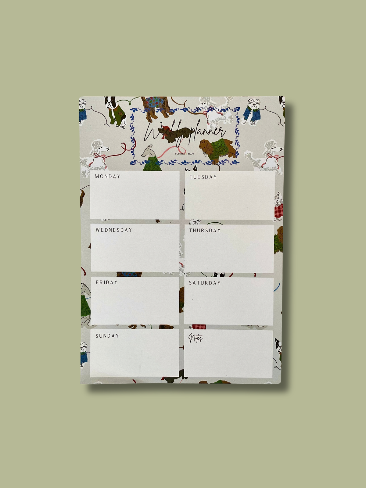 Checklist Dog Walks Notepad - Stone