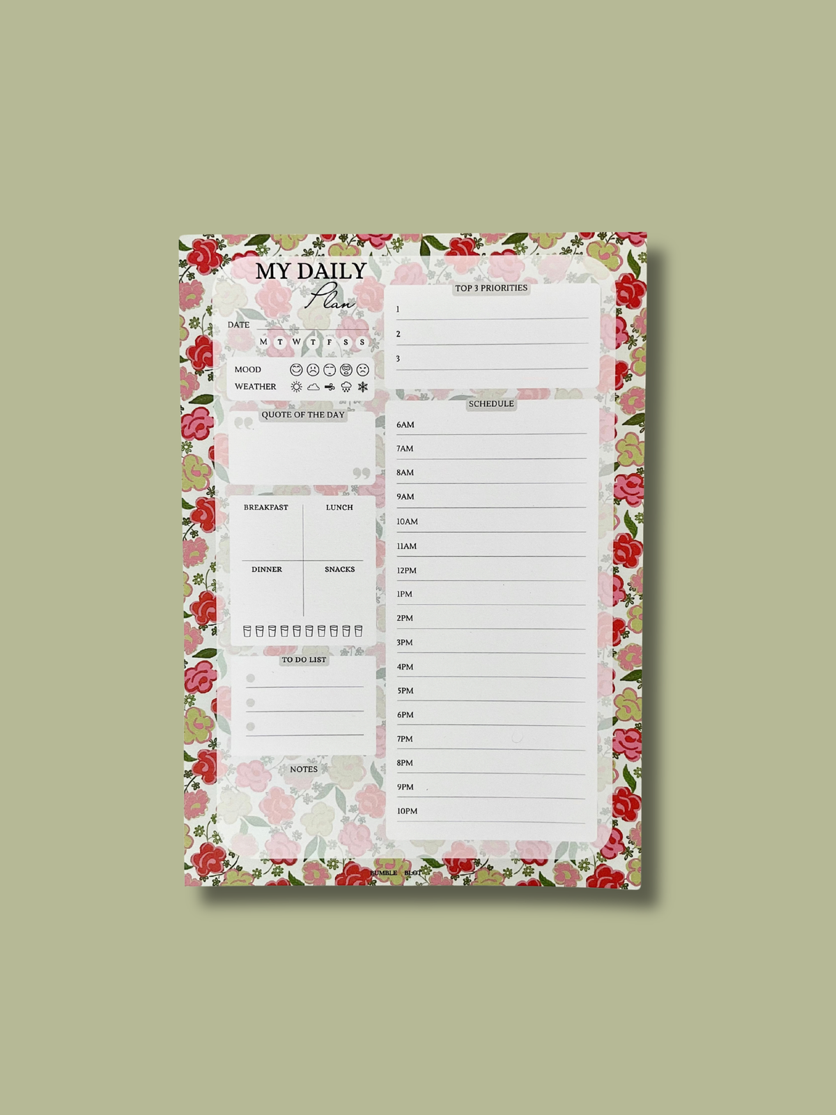 Checklist Gypsy Floral Notepad - Stone