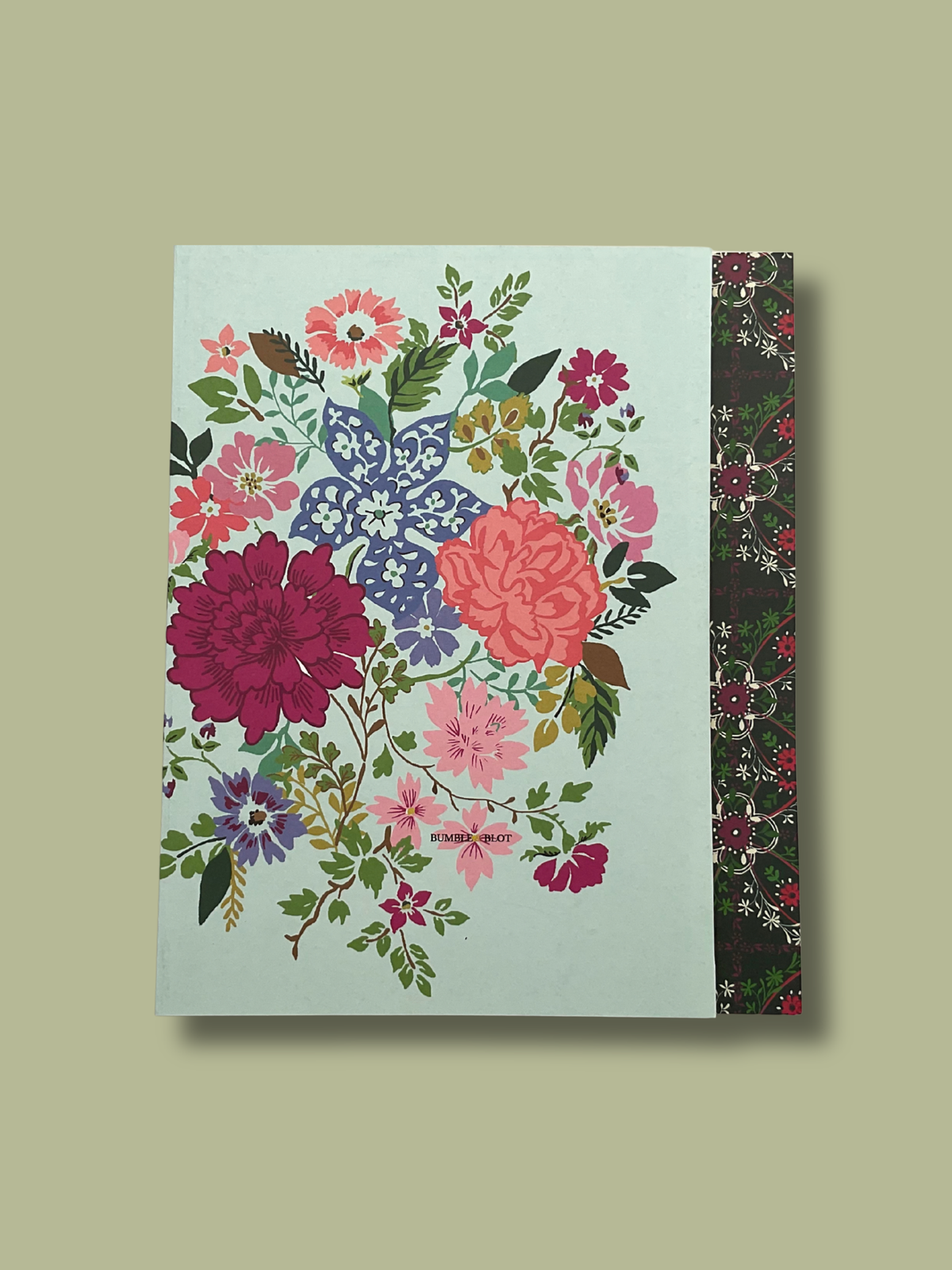 Hand Tied Bouquet & Vintage Tile A5 Notebook Set - Aqua & Pine