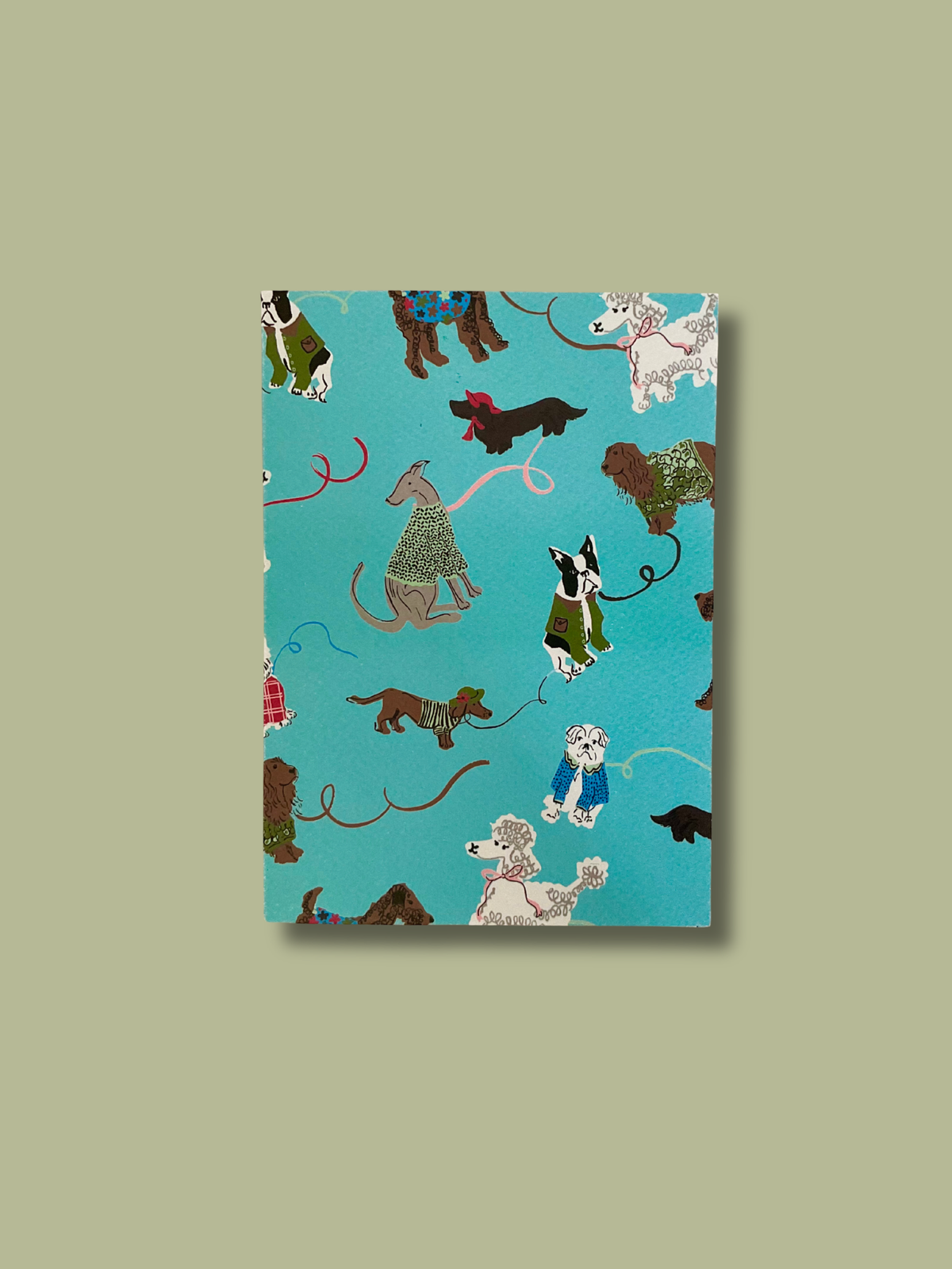 Dog Walks Card - Turquoise