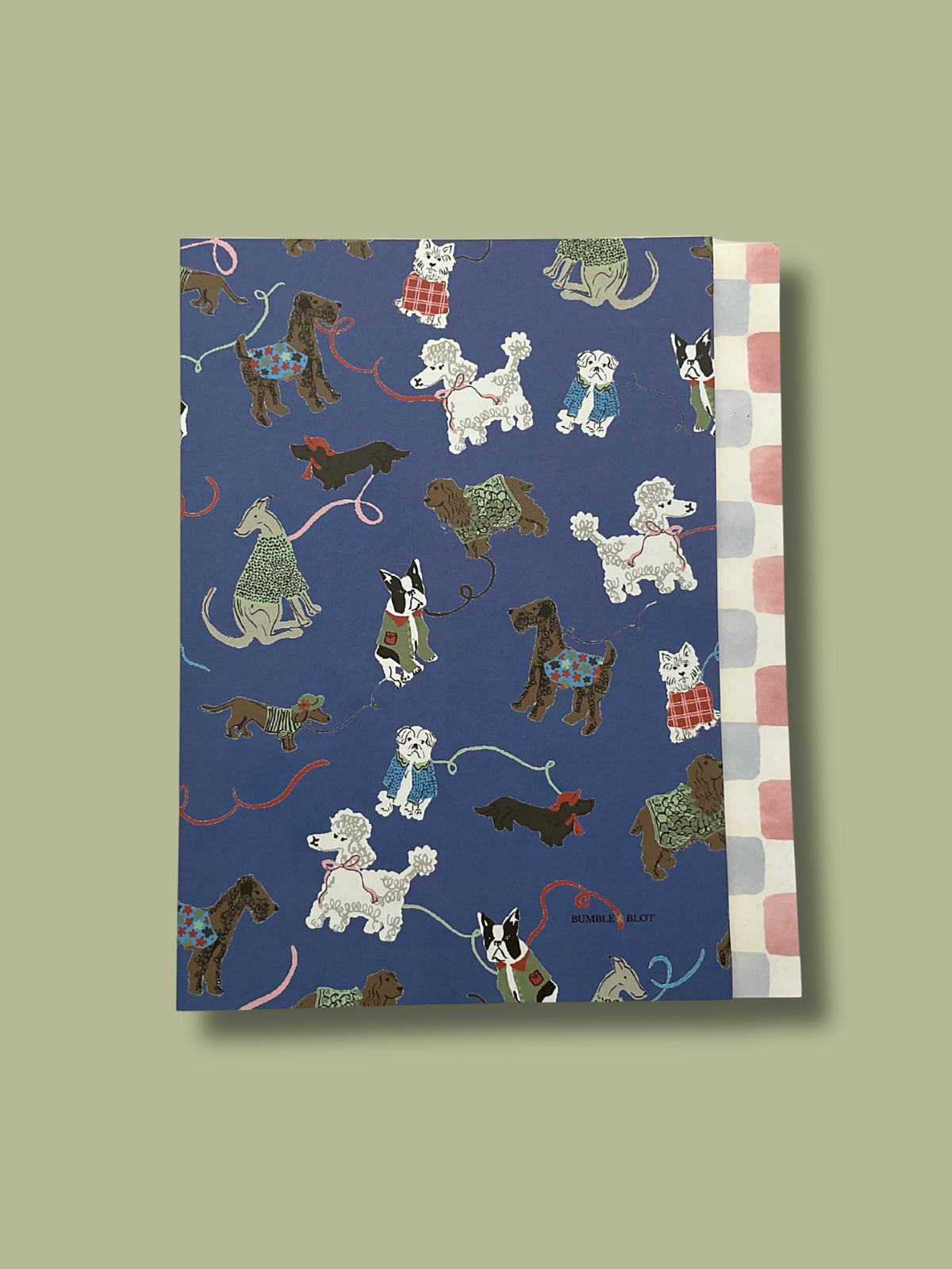 Dog Walks & Checker Board A5 Notebook Set - Mid Blue & Multi