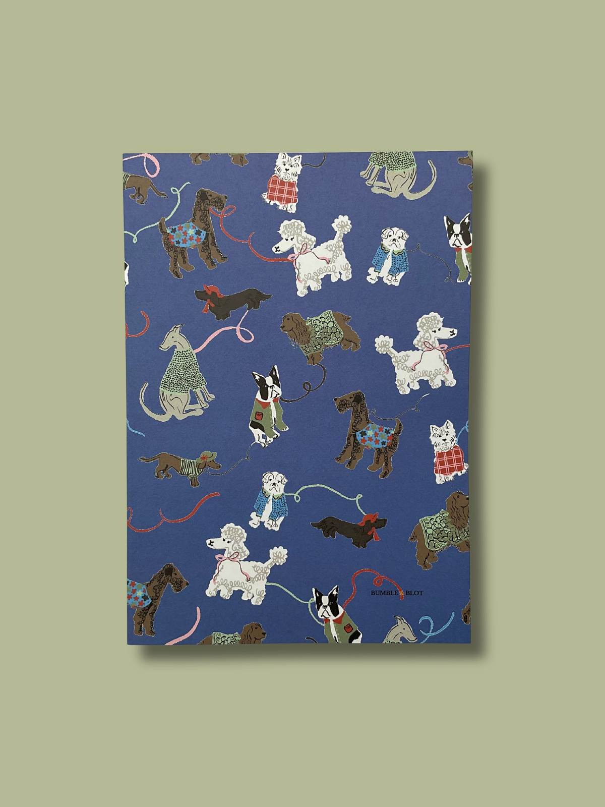 Dog Walks A5 Notebook - Mid Blue