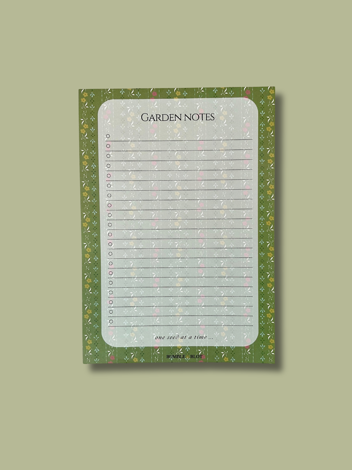 Checklist Dot Dash Trellis Notepad - Green