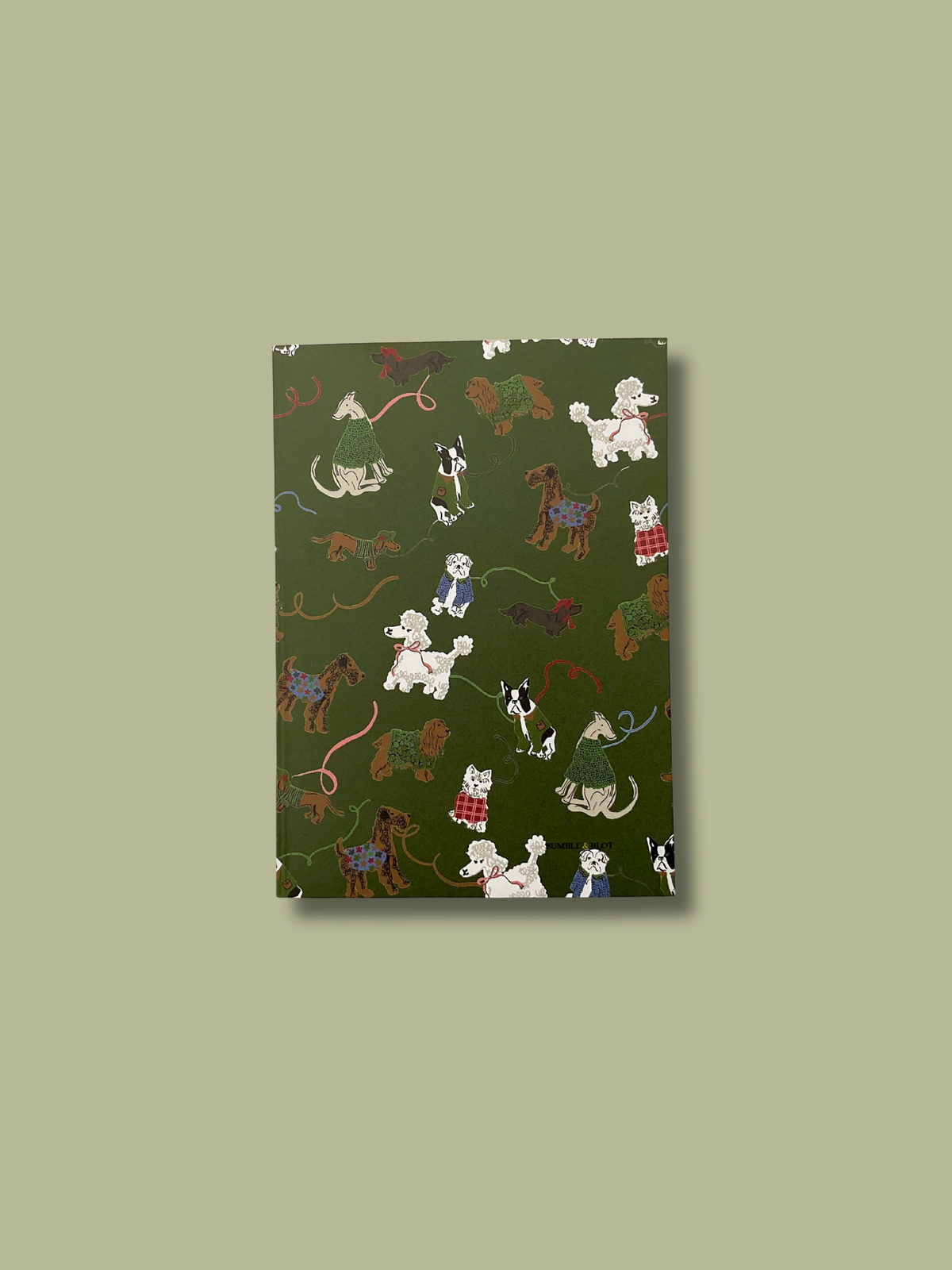 Dog Walks A6 Notebook - Dark Green