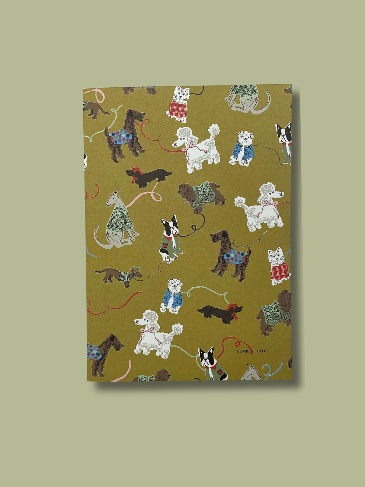 Dog Walks A5 Notebook - Burnished Gold
