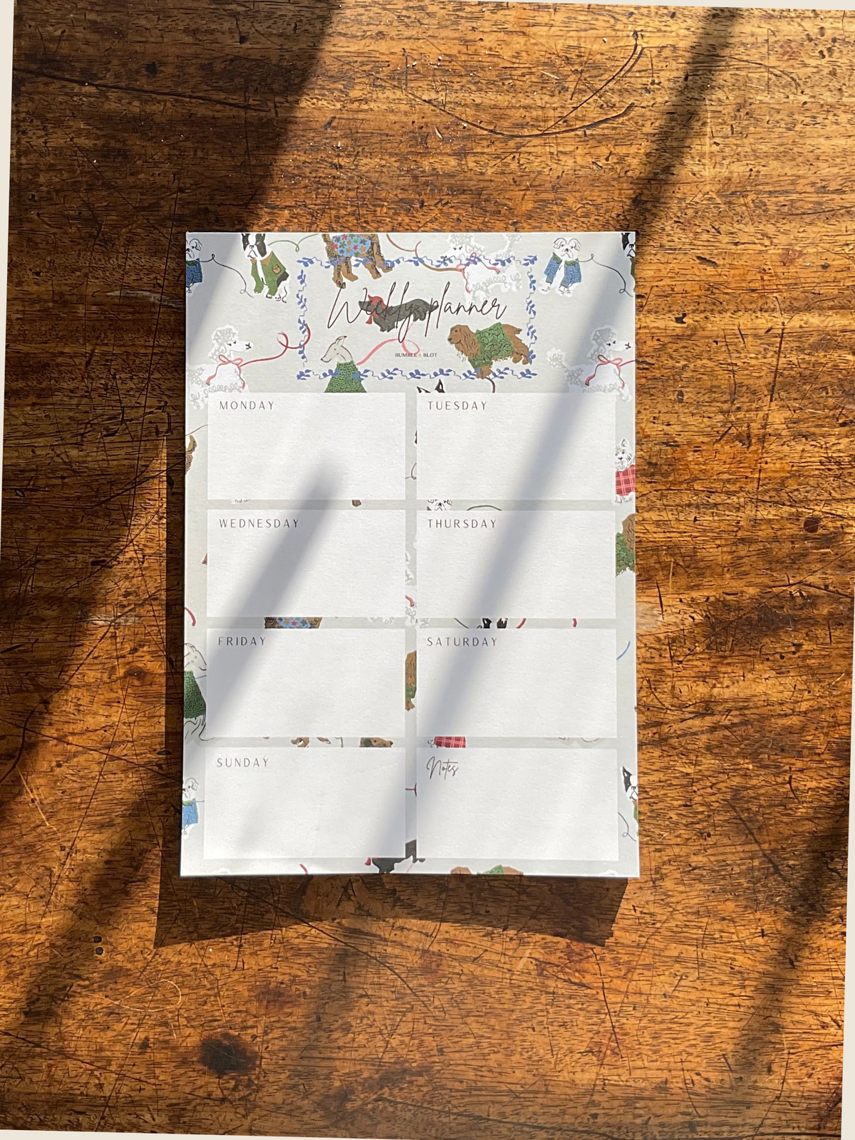 Checklist Dog Walks Notepad - Stone