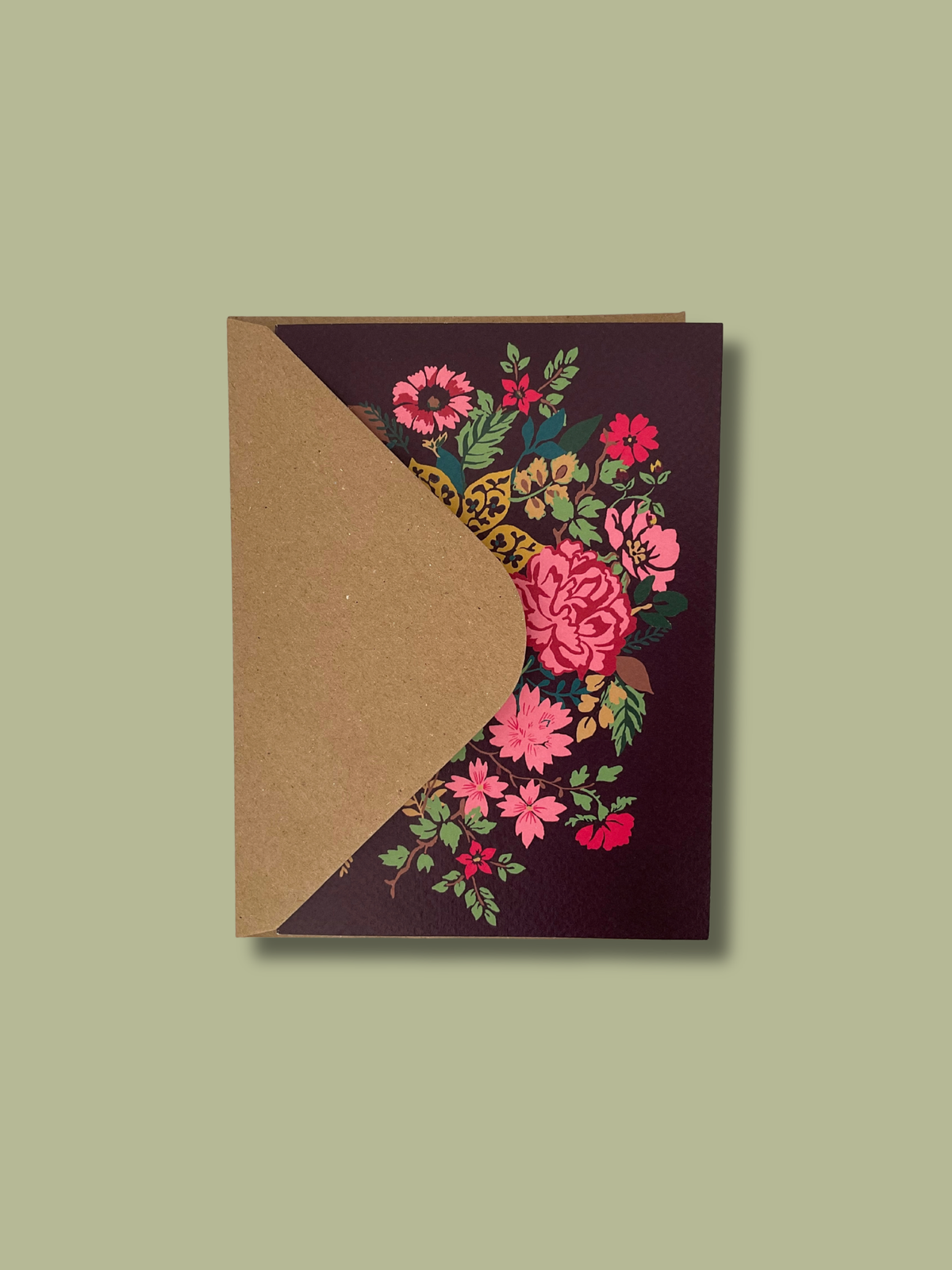 Hand Tied Bouquet Card - Beaujolais
