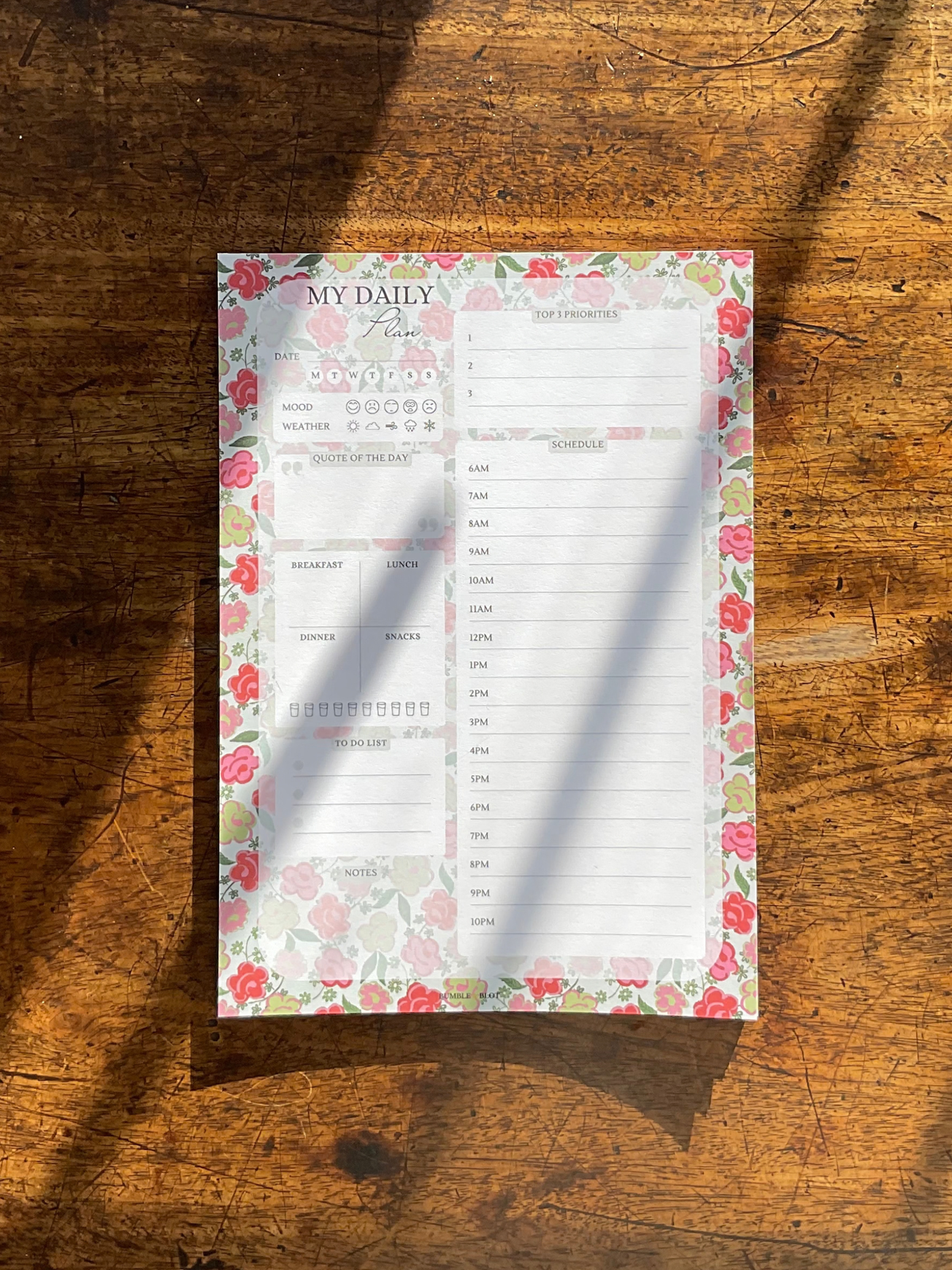 Checklist Gypsy Floral Notepad - Stone
