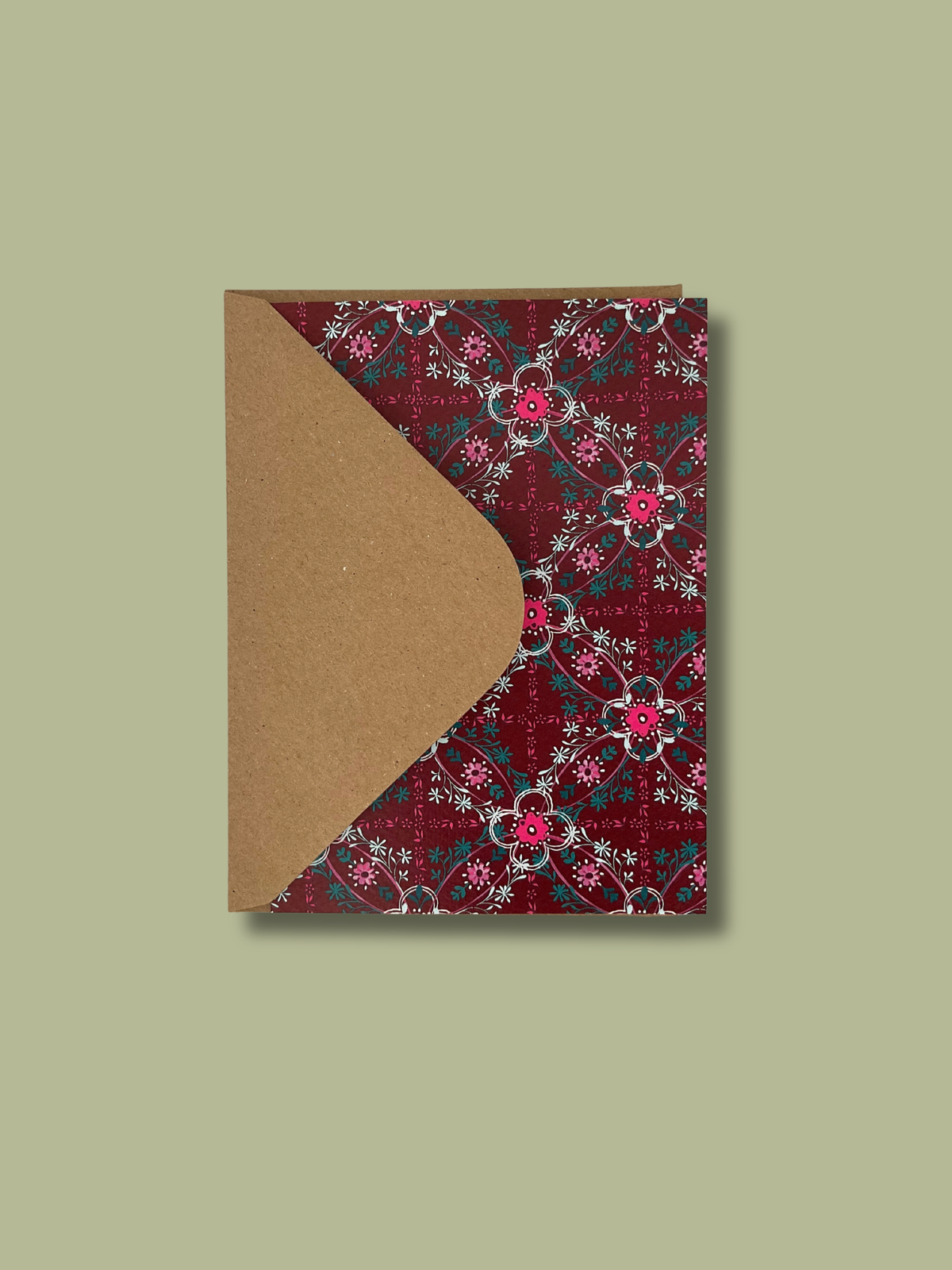 Vintage Tile Card - Red