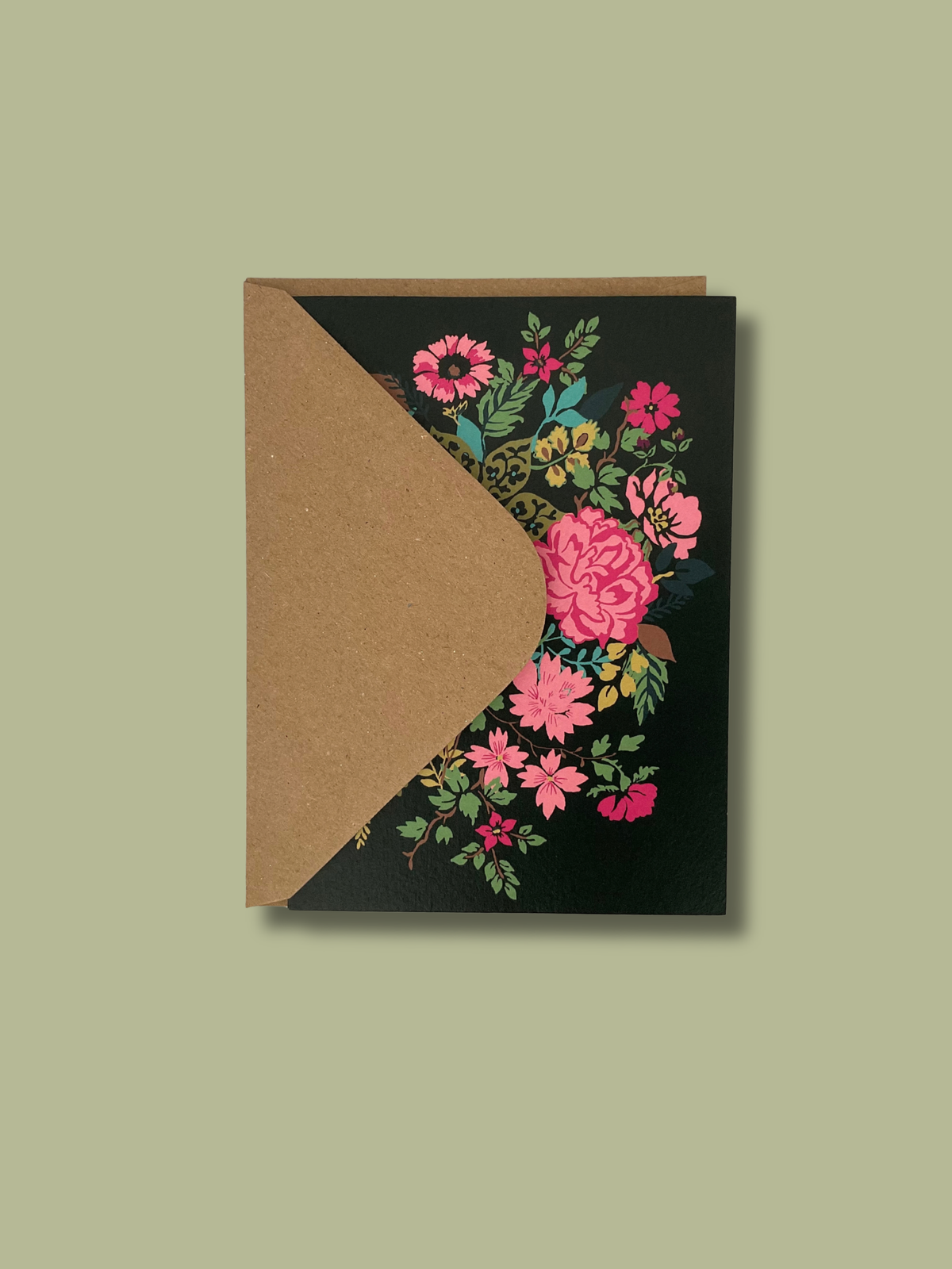 Hand Tied Bouquet Card - Pine