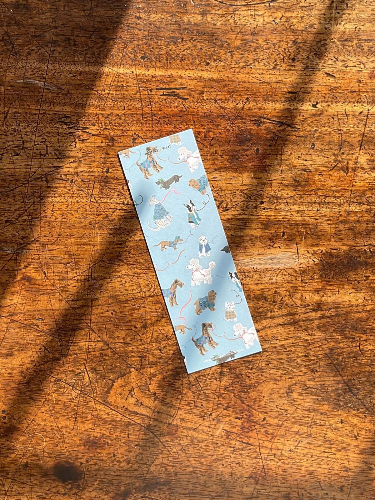 Dog Walks Bookmark - Pale Blue