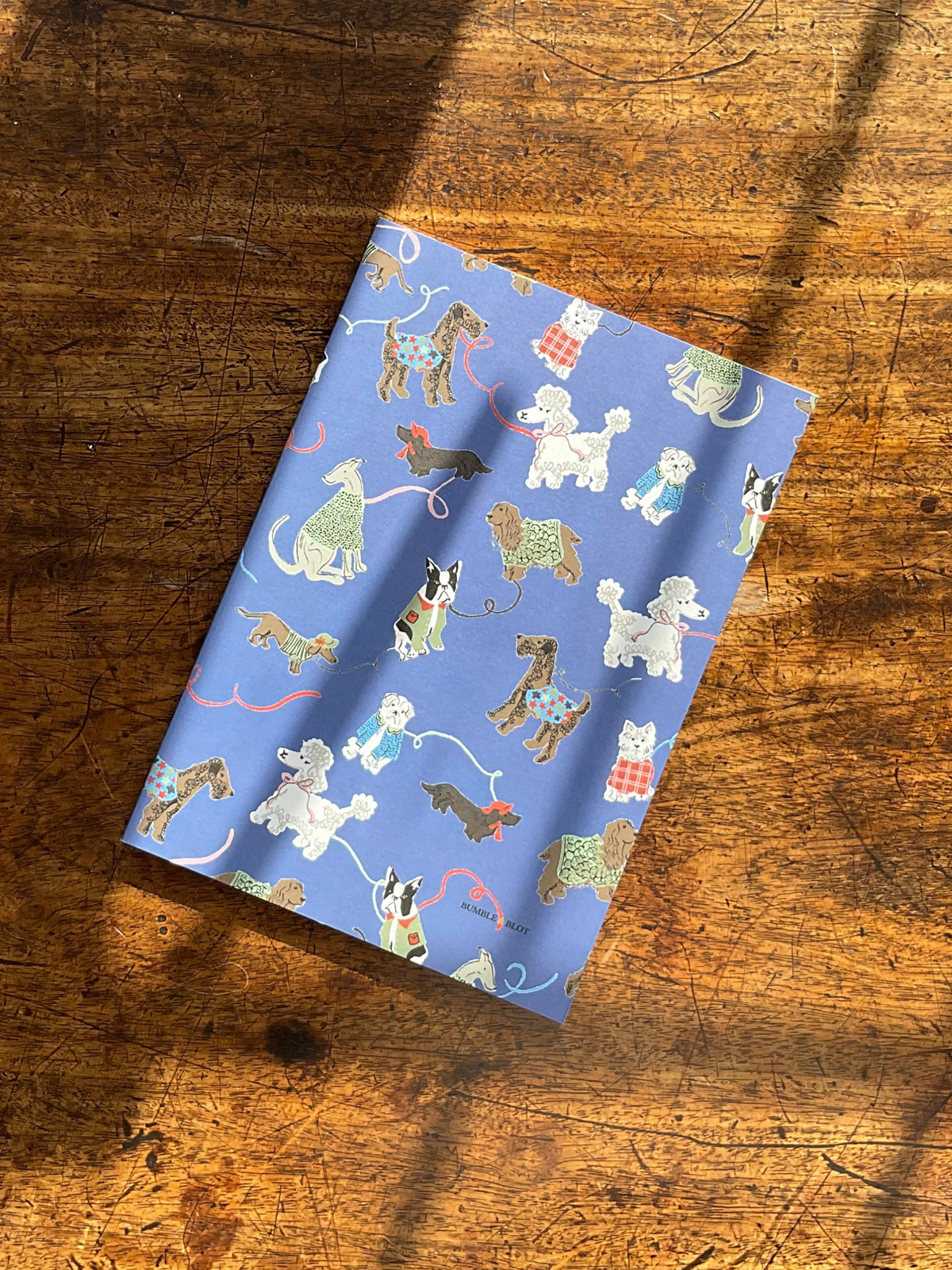 Dog Walks A5 Notebook - Mid Blue