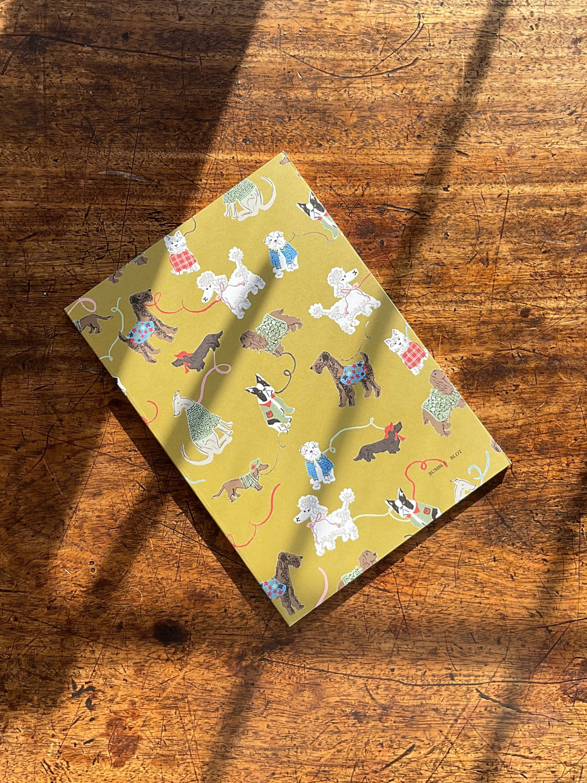 Dog Walks A5 Notebook - Burnished Gold