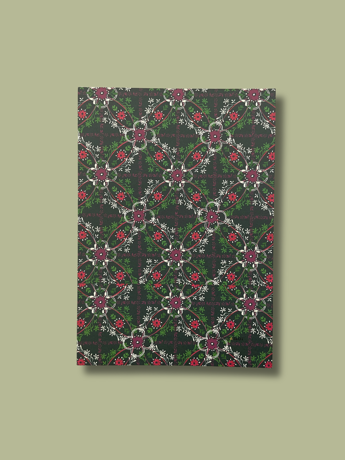 Hand Tied Bouquet & Vintage Tile A5 Notebook Set - Aqua & Pine