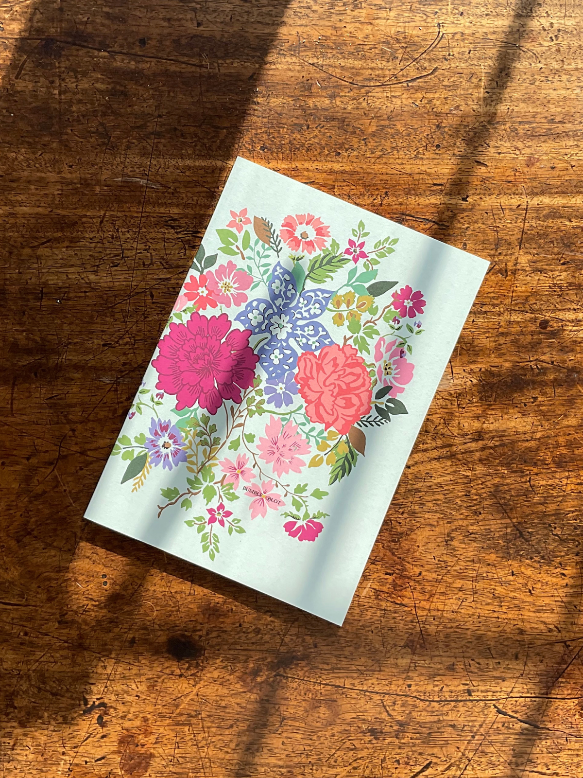 Hand Tied Bouquet & Vintage Tile A5 Notebook Set - Aqua & Pine